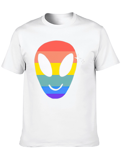Rainbow Alien Face Graphic Tee