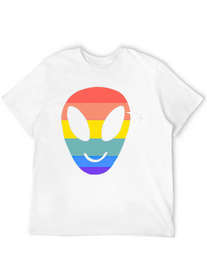 Rainbow Alien Face Graphic Tee