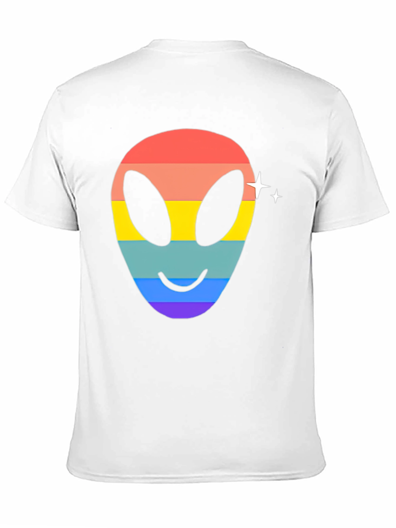 Rainbow Alien Face Graphic Tee