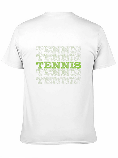 Tennis Graphic Tee - Stylish Black Cotton T-Shirt