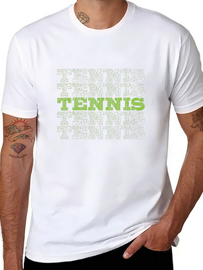 Tennis Graphic Tee - Stylish Black Cotton T-Shirt