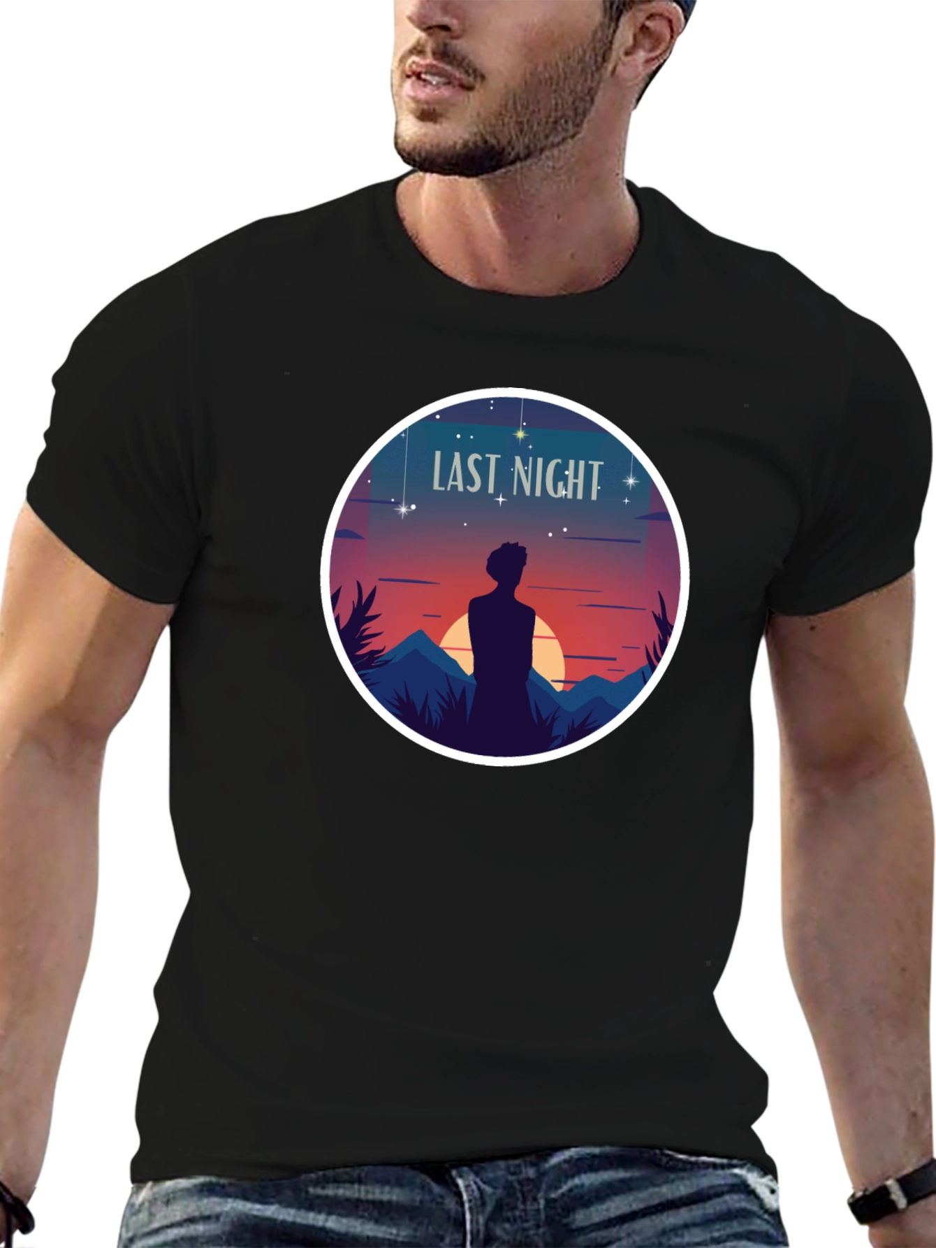 Last Night Graphic T-Shirt - Black