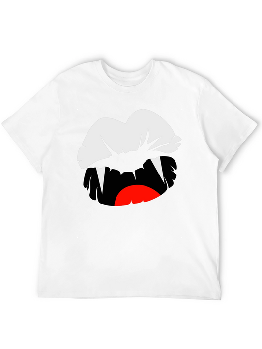 Vampire Lips Graphic Tee - Black Cotton T-Shirt