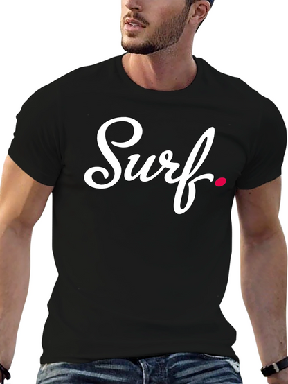Surf Script Black T-Shirt - Casual Comfort
