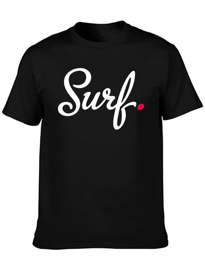 Surf Script Black T-Shirt - Casual Comfort