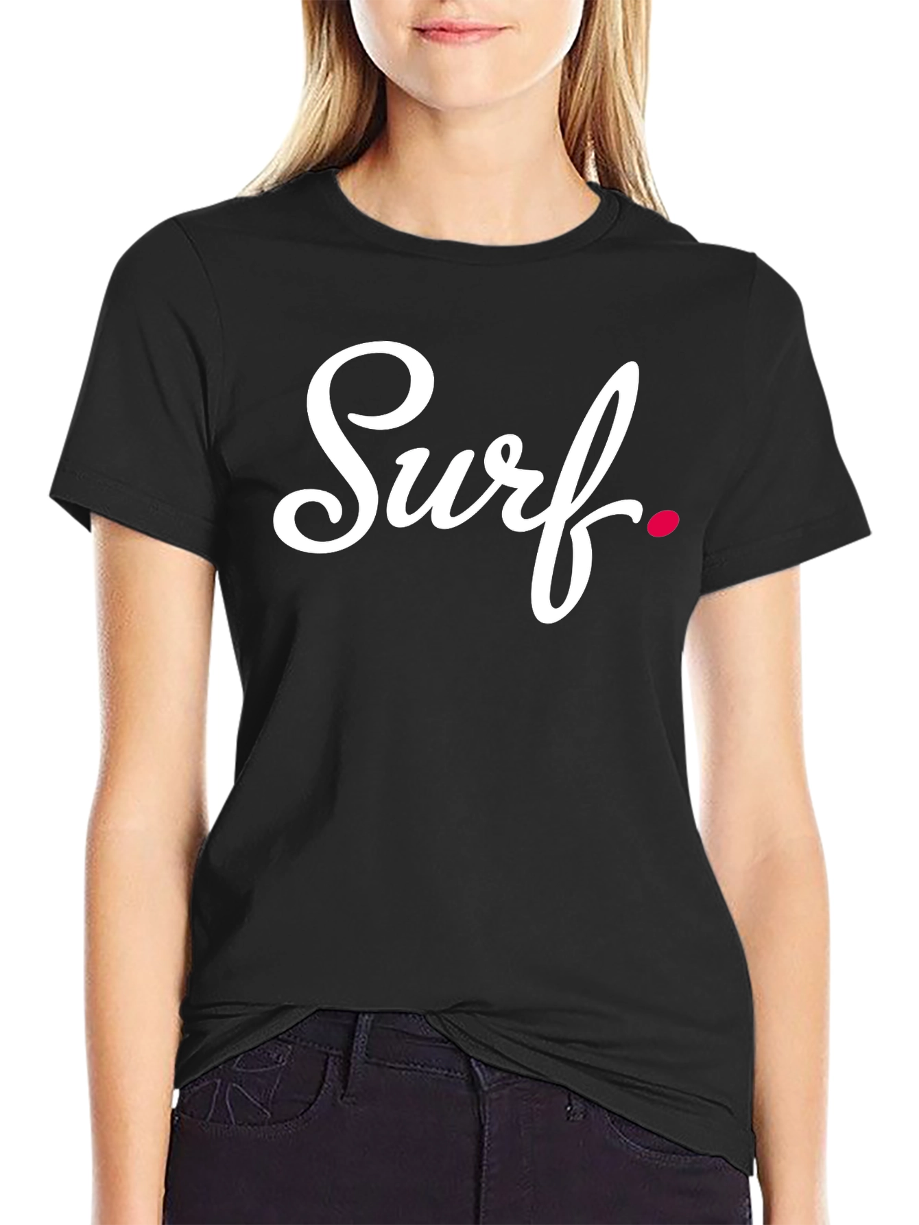 Surf Script Black T-Shirt - Casual Comfort