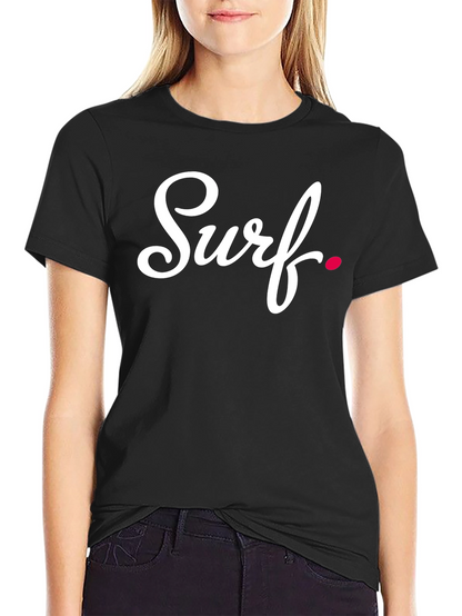 Surf Script Black T-Shirt - Casual Comfort