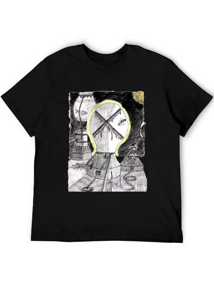 Unique Graphic Print Black T-Shirt