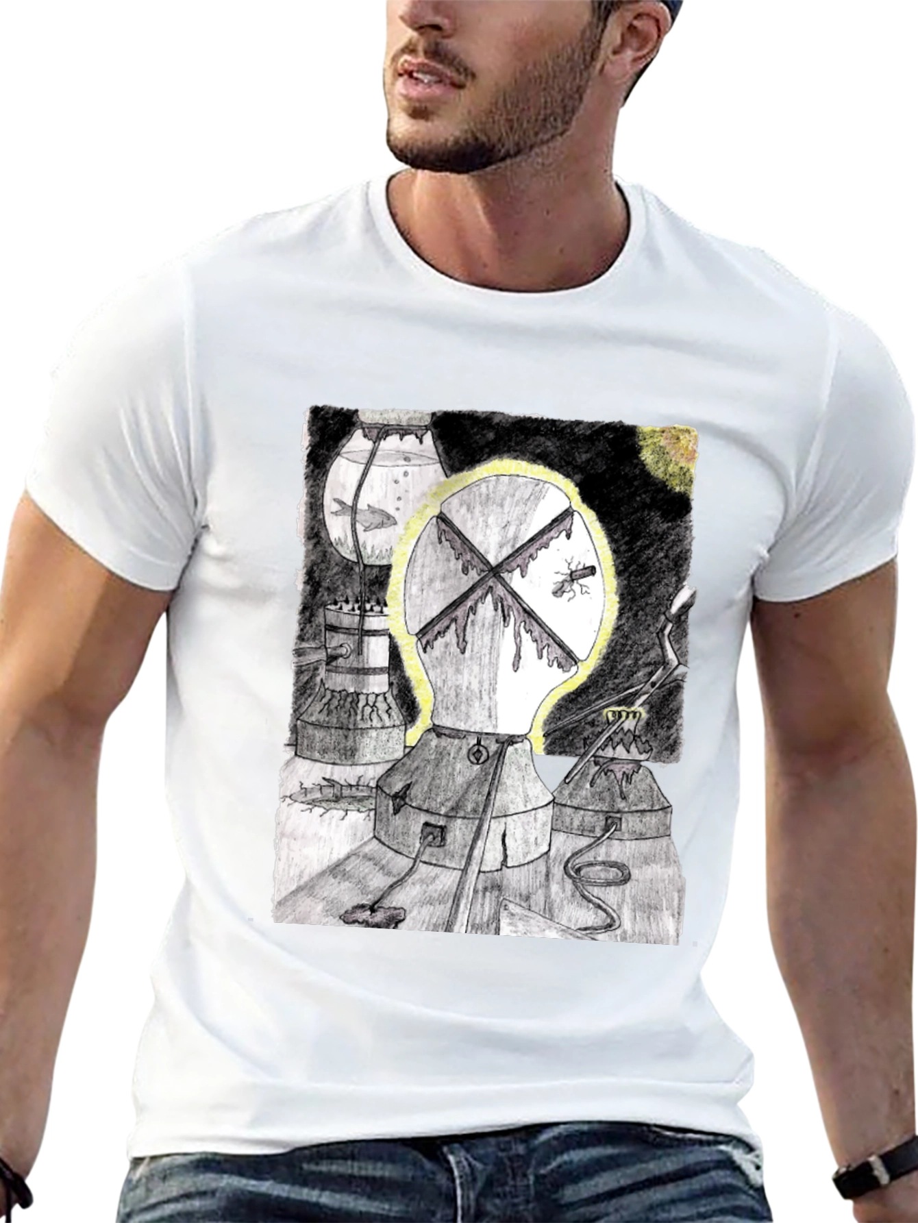 Unique Graphic Print Black T-Shirt