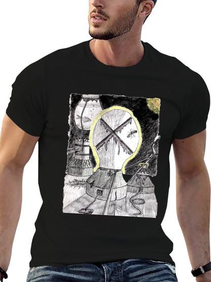 Unique Graphic Print Black T-Shirt