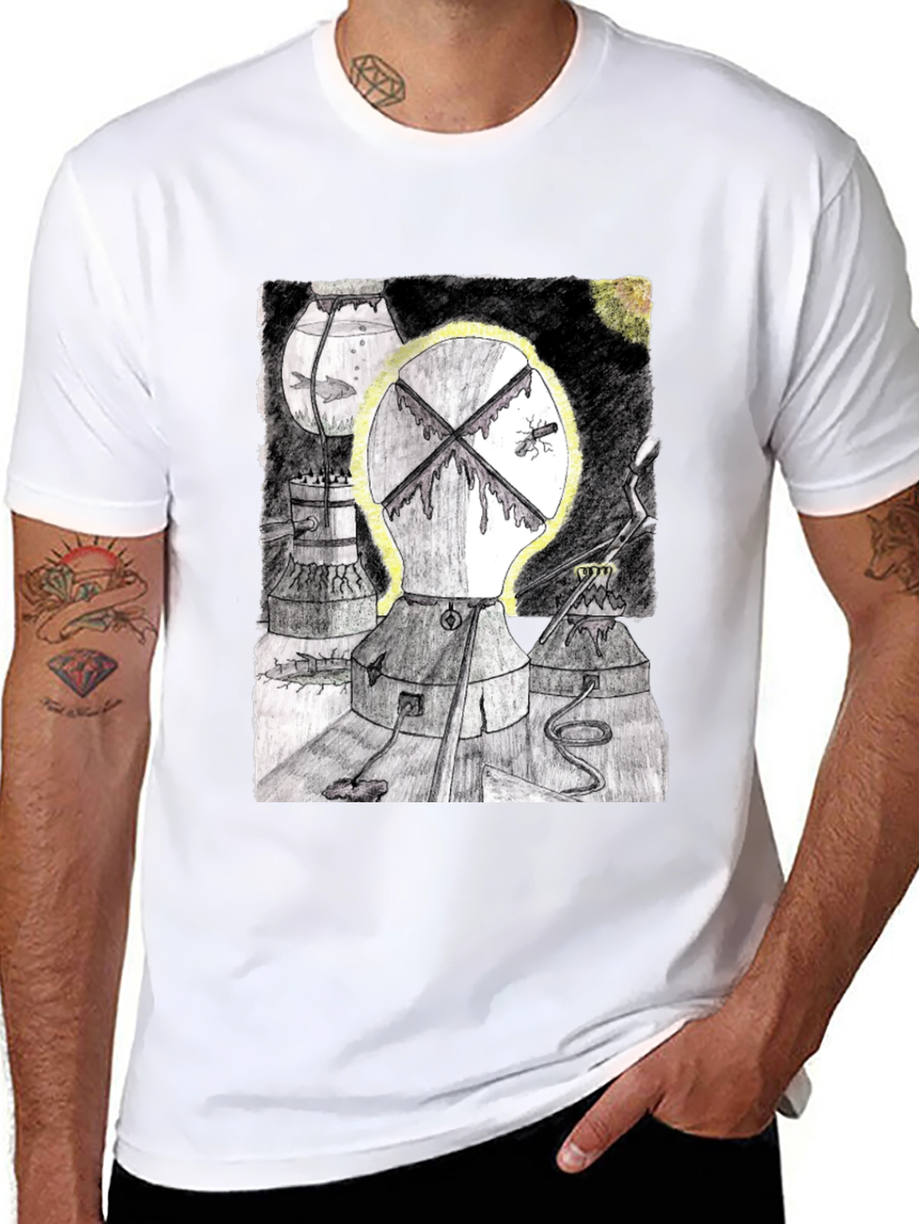 Unique Graphic Print Black T-Shirt