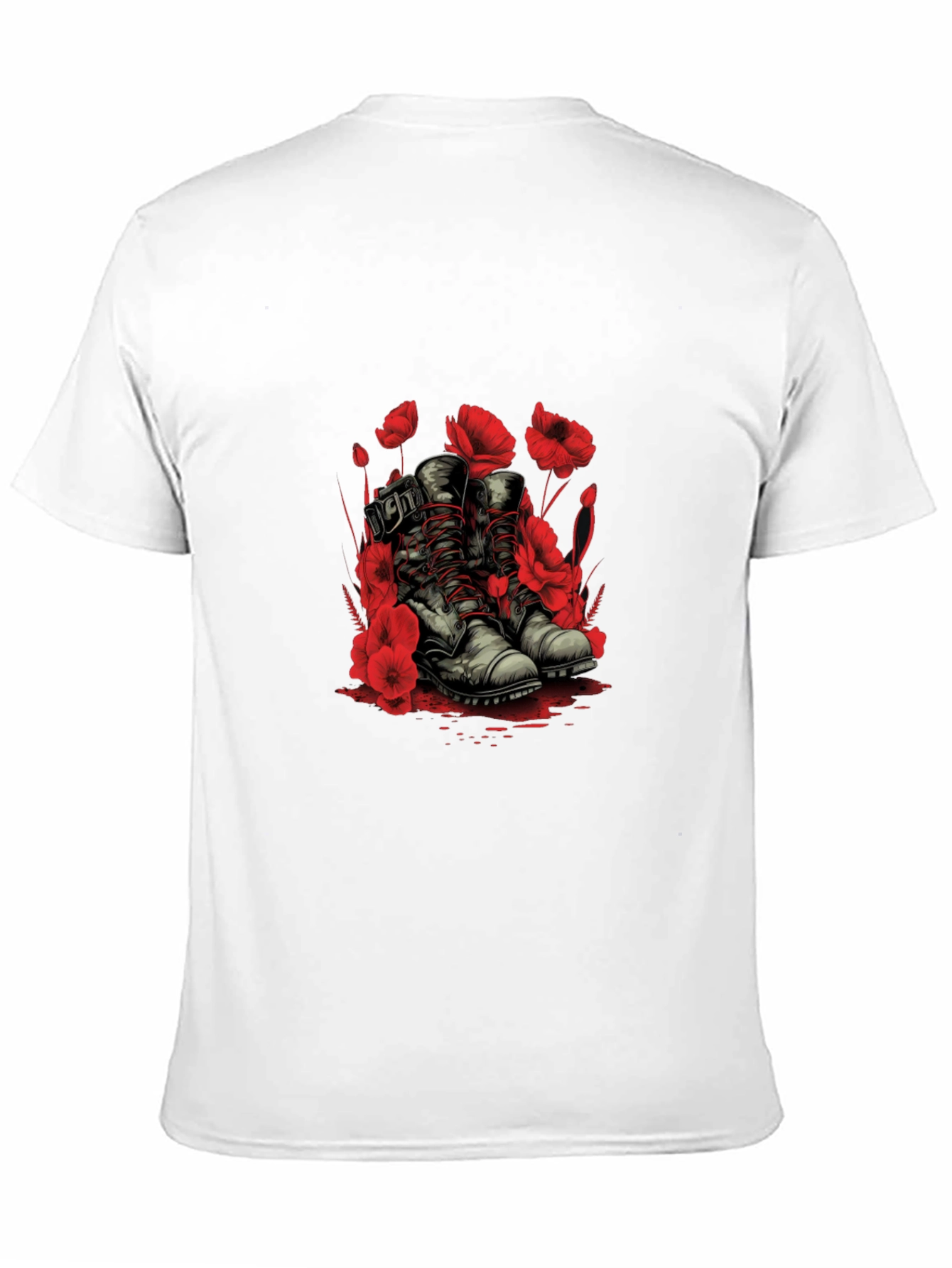 Poppy Boots Graphic Tee - Stylish Floral Design