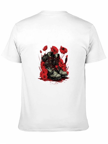 Poppy Boots Graphic Tee - Stylish Floral Design