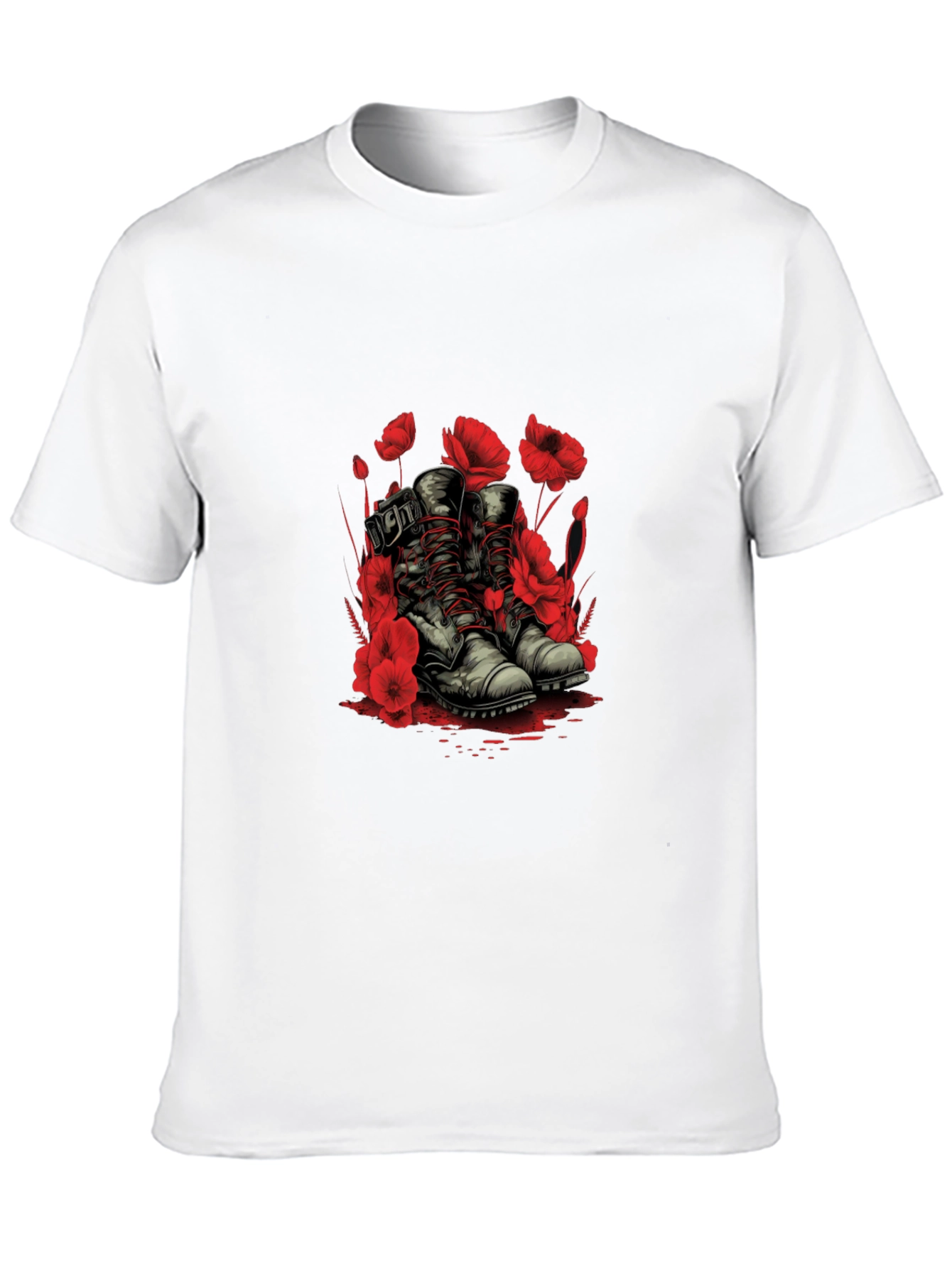 Poppy Boots Graphic Tee - Stylish Floral Design