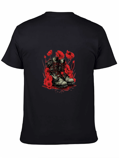 Poppy Boots Graphic Tee - Stylish Floral Design