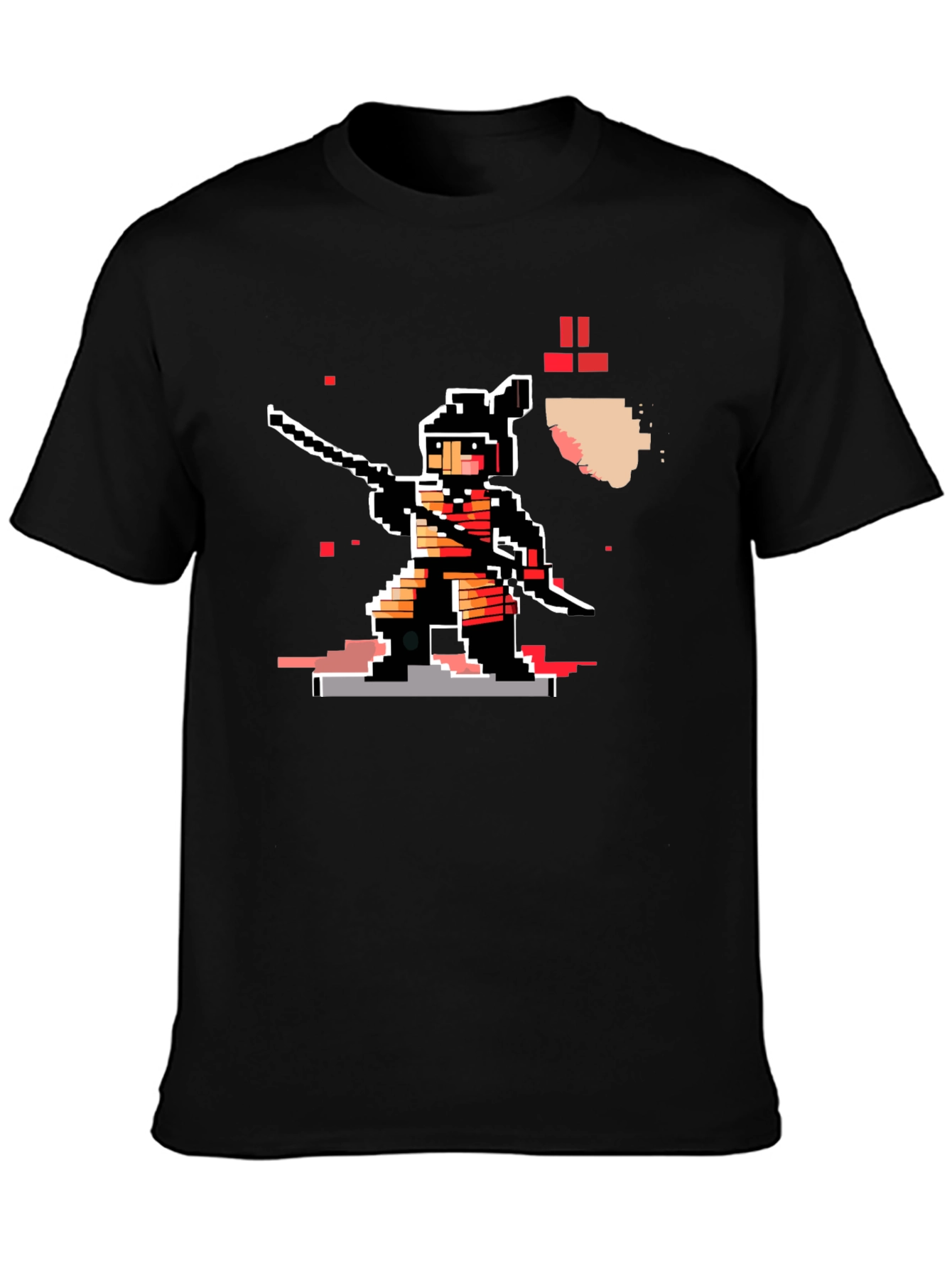 Retro 8-Bit Ninja Warrior Graphic T-Shirt