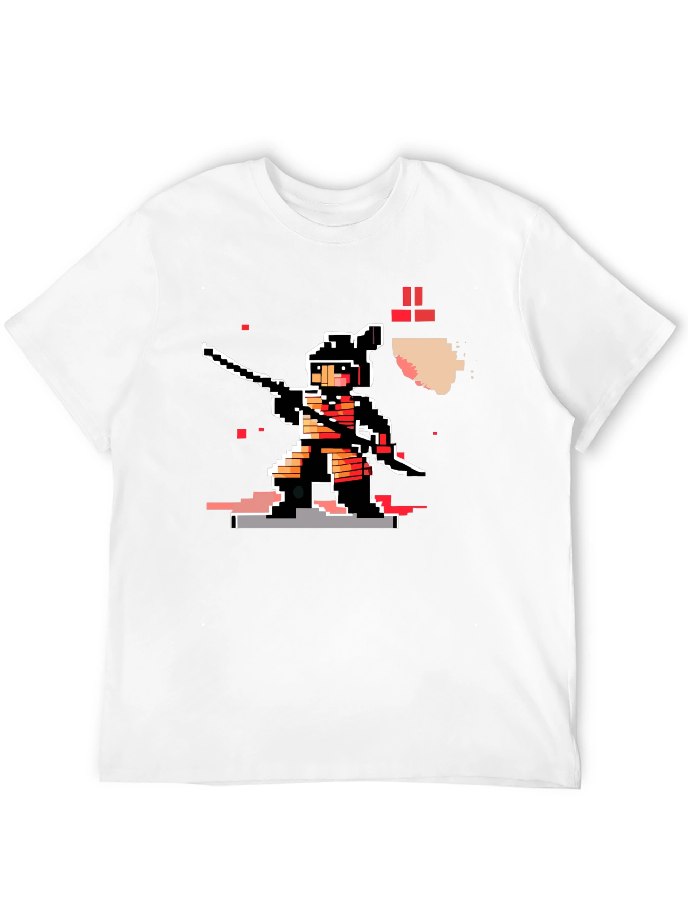 Retro 8-Bit Ninja Warrior Graphic T-Shirt