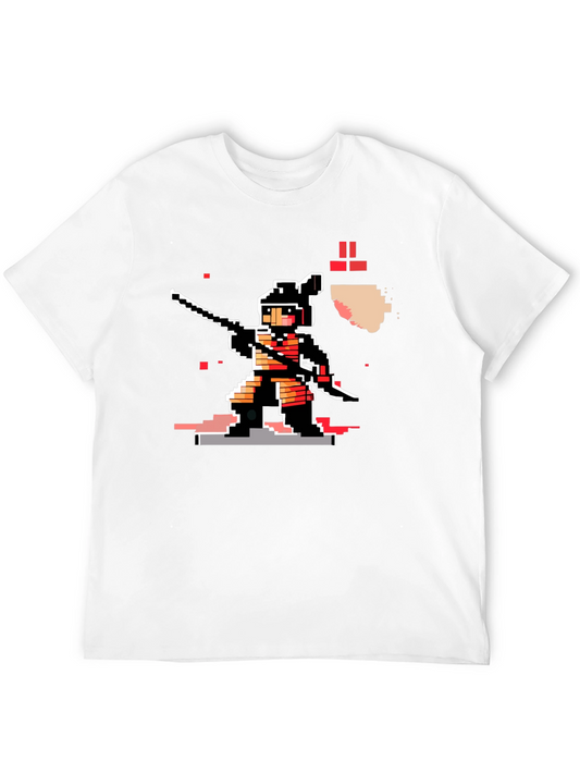 Retro 8-Bit Ninja Warrior Graphic T-Shirt