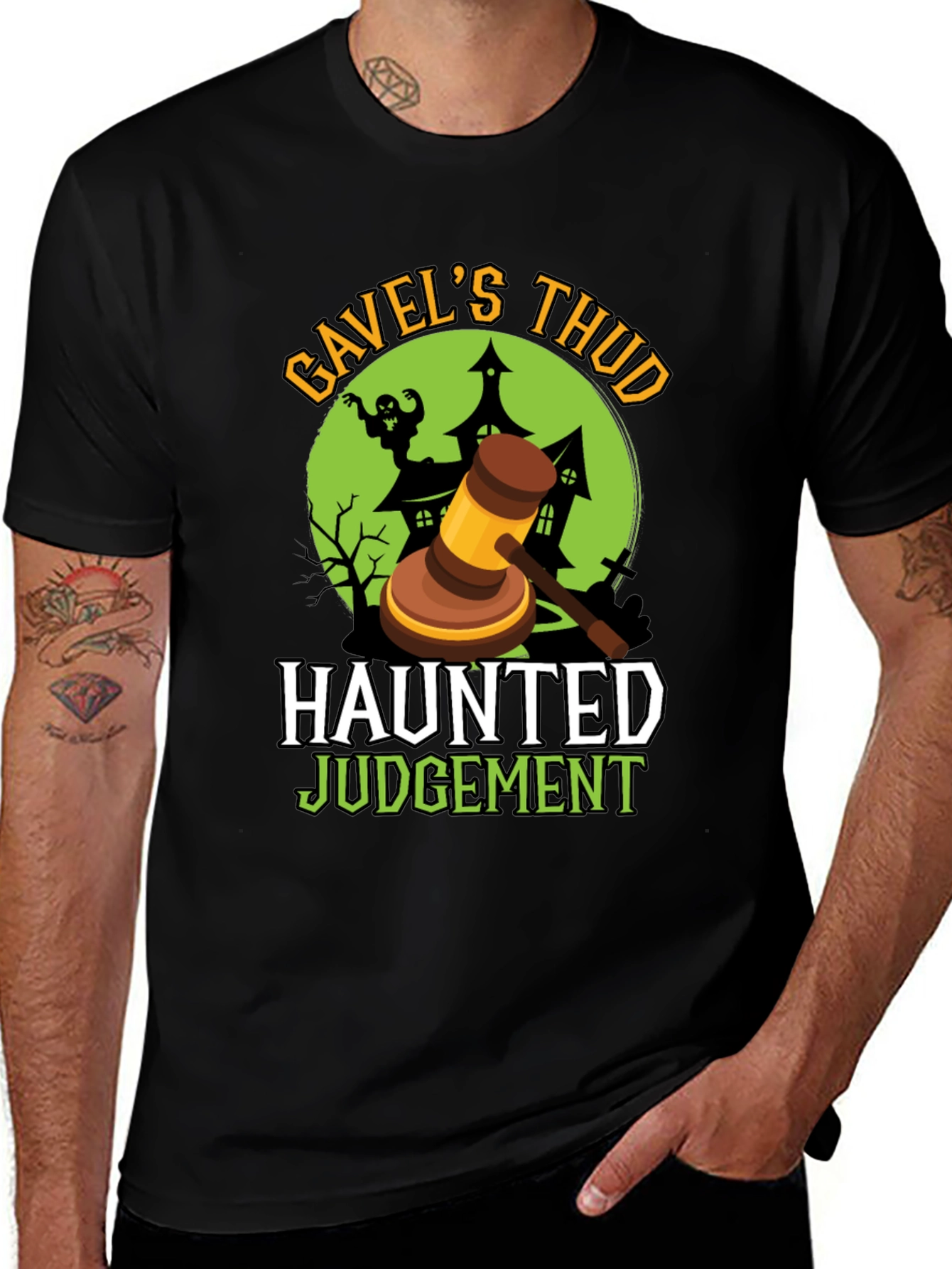 Gavels Thud Haunted Judgement Halloween Tee