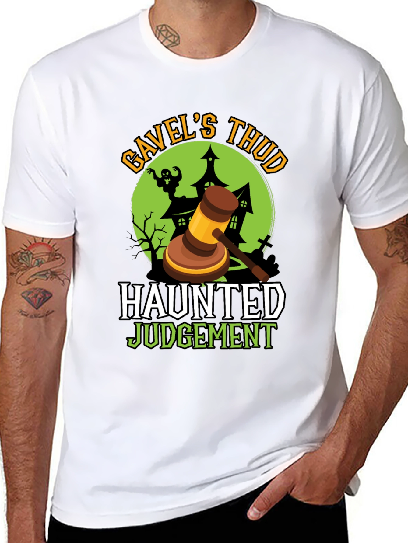 Gavels Thud Haunted Judgement Halloween Tee
