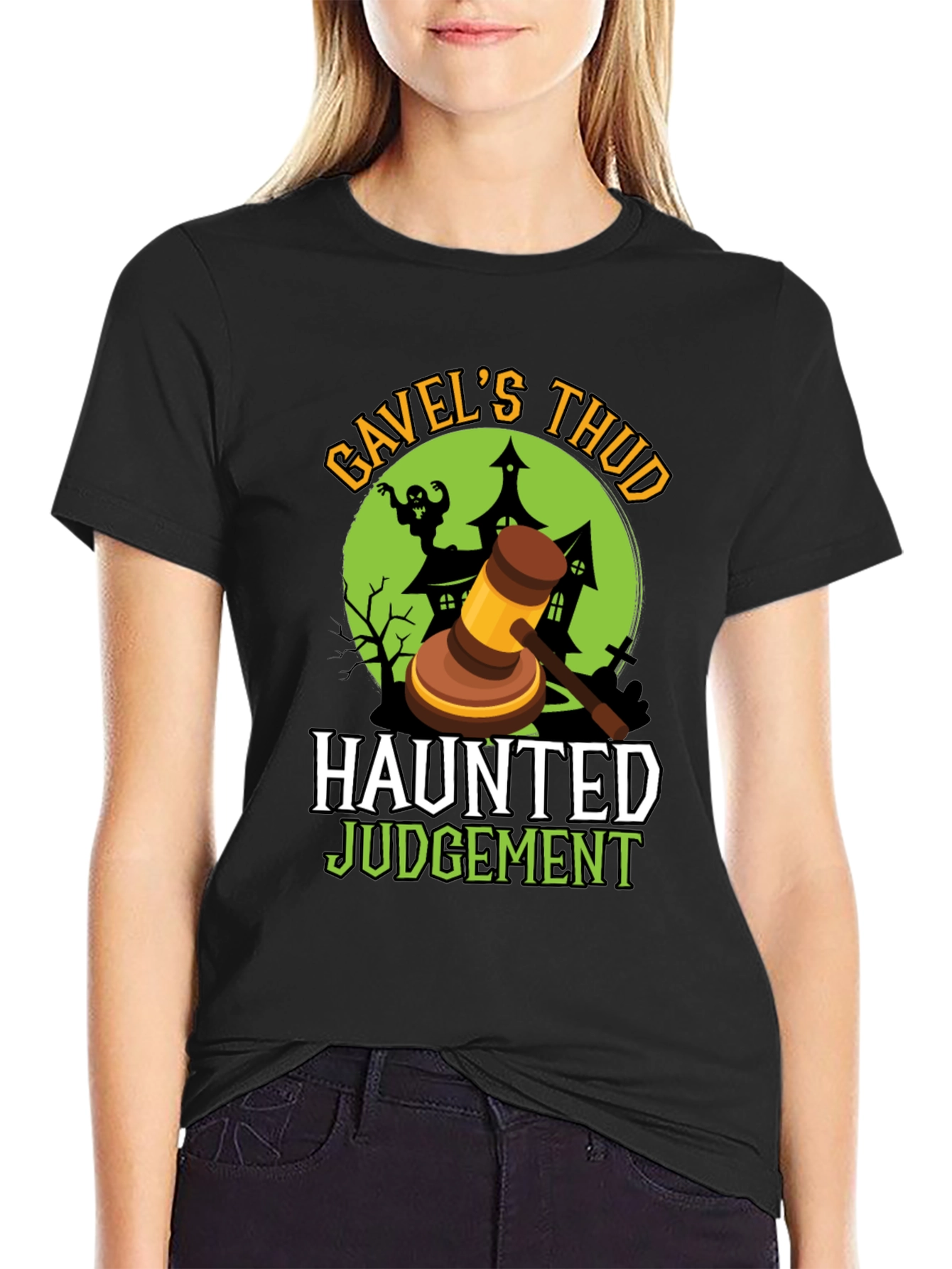 Gavels Thud Haunted Judgement Halloween Tee