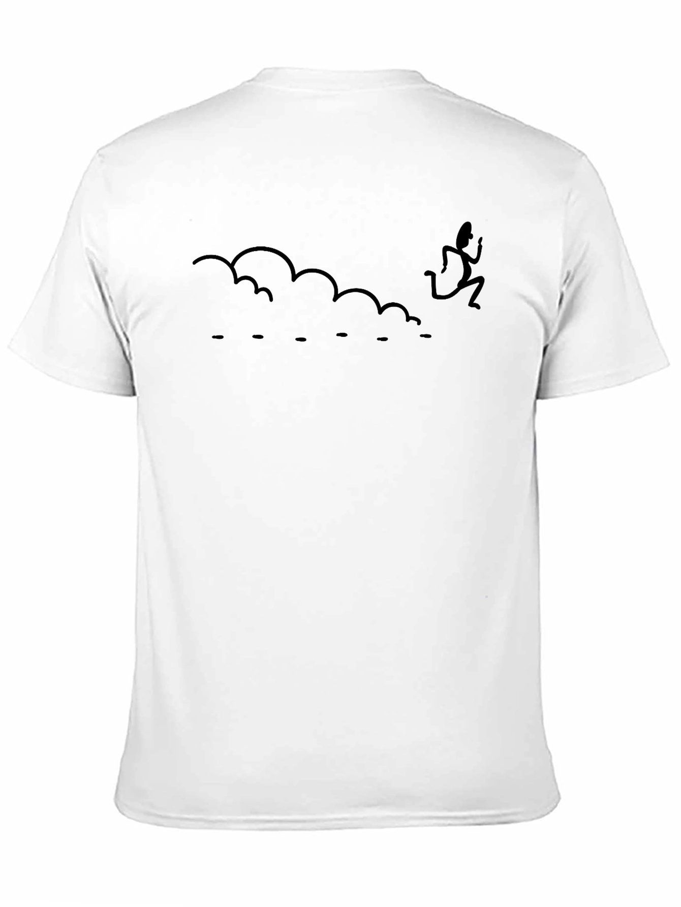 Mens Black T-shirt with Funny Running Graphic