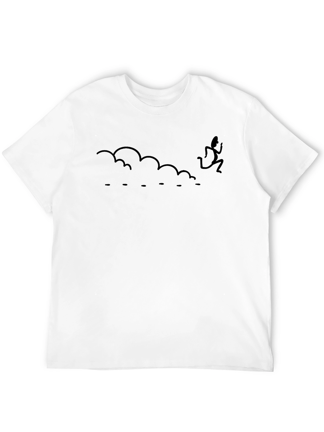 Mens Black T-shirt with Funny Running Graphic