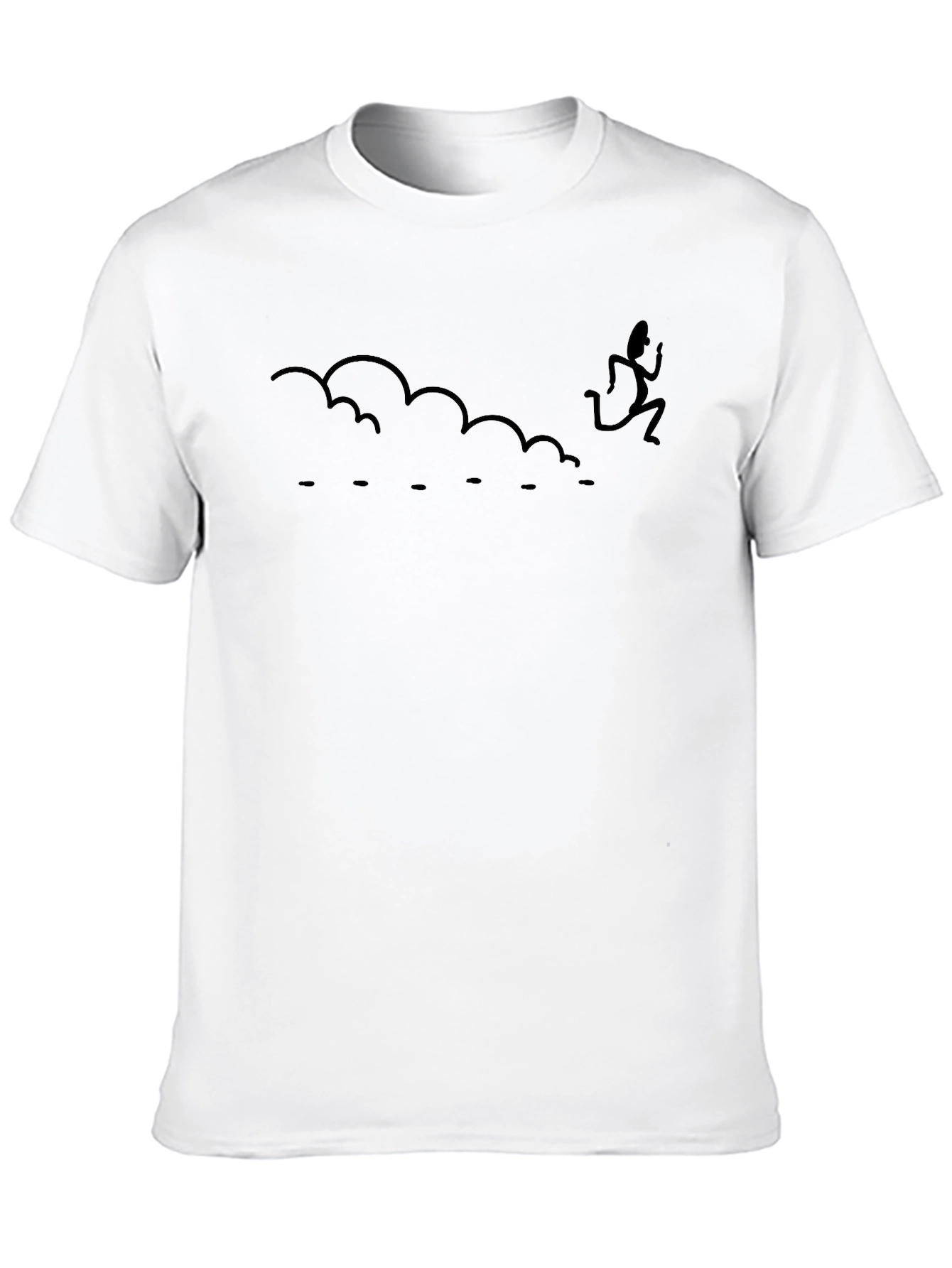 Mens Black T-shirt with Funny Running Graphic
