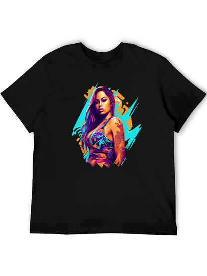 Neon Graffiti Woman Graphic T-Shirt