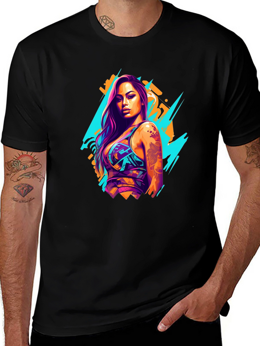 Neon Graffiti Woman Graphic T-Shirt