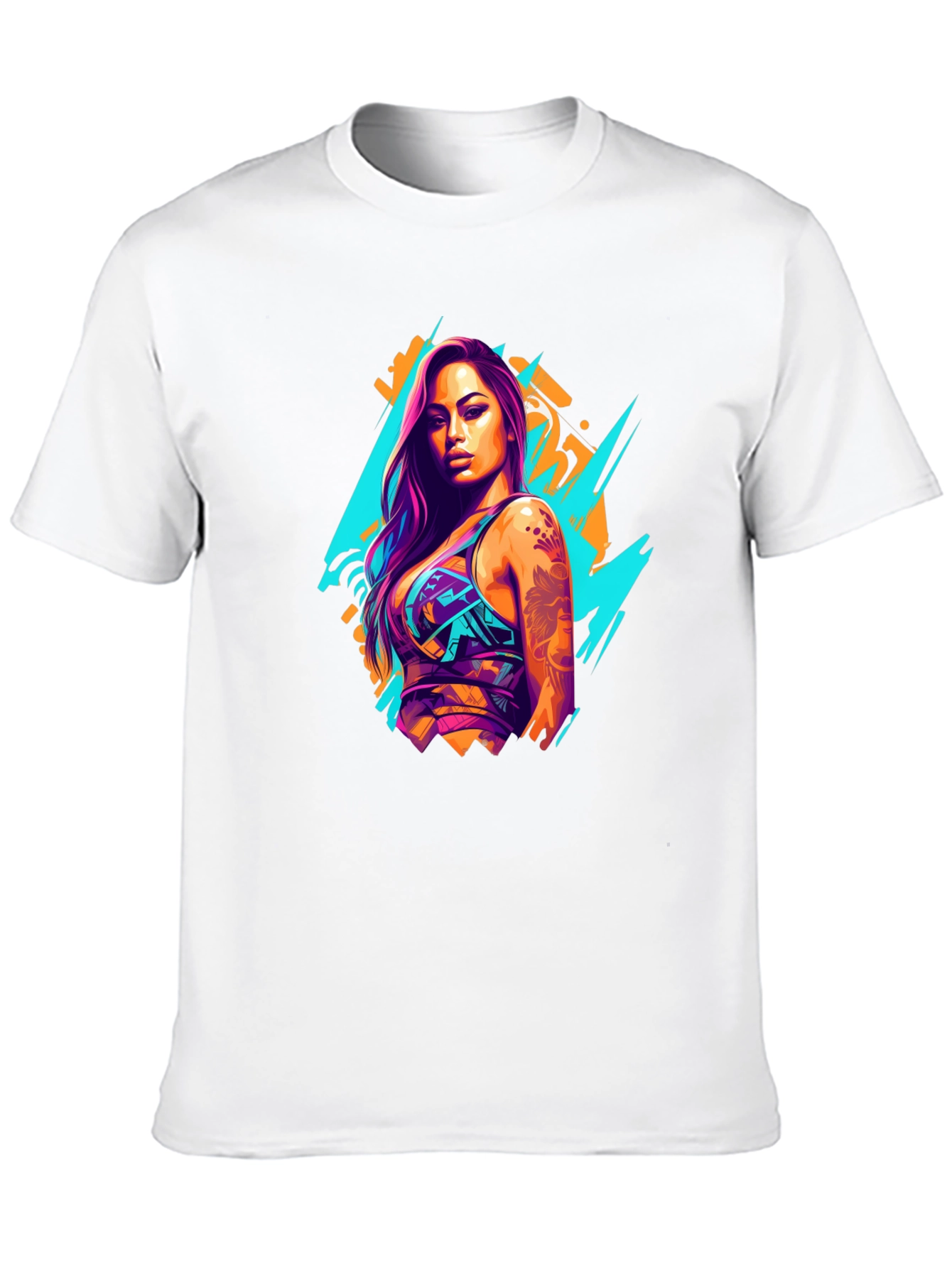Neon Graffiti Woman Graphic T-Shirt