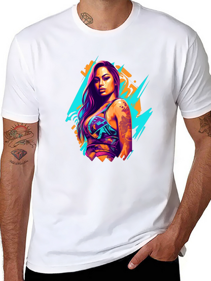 Neon Graffiti Woman Graphic T-Shirt