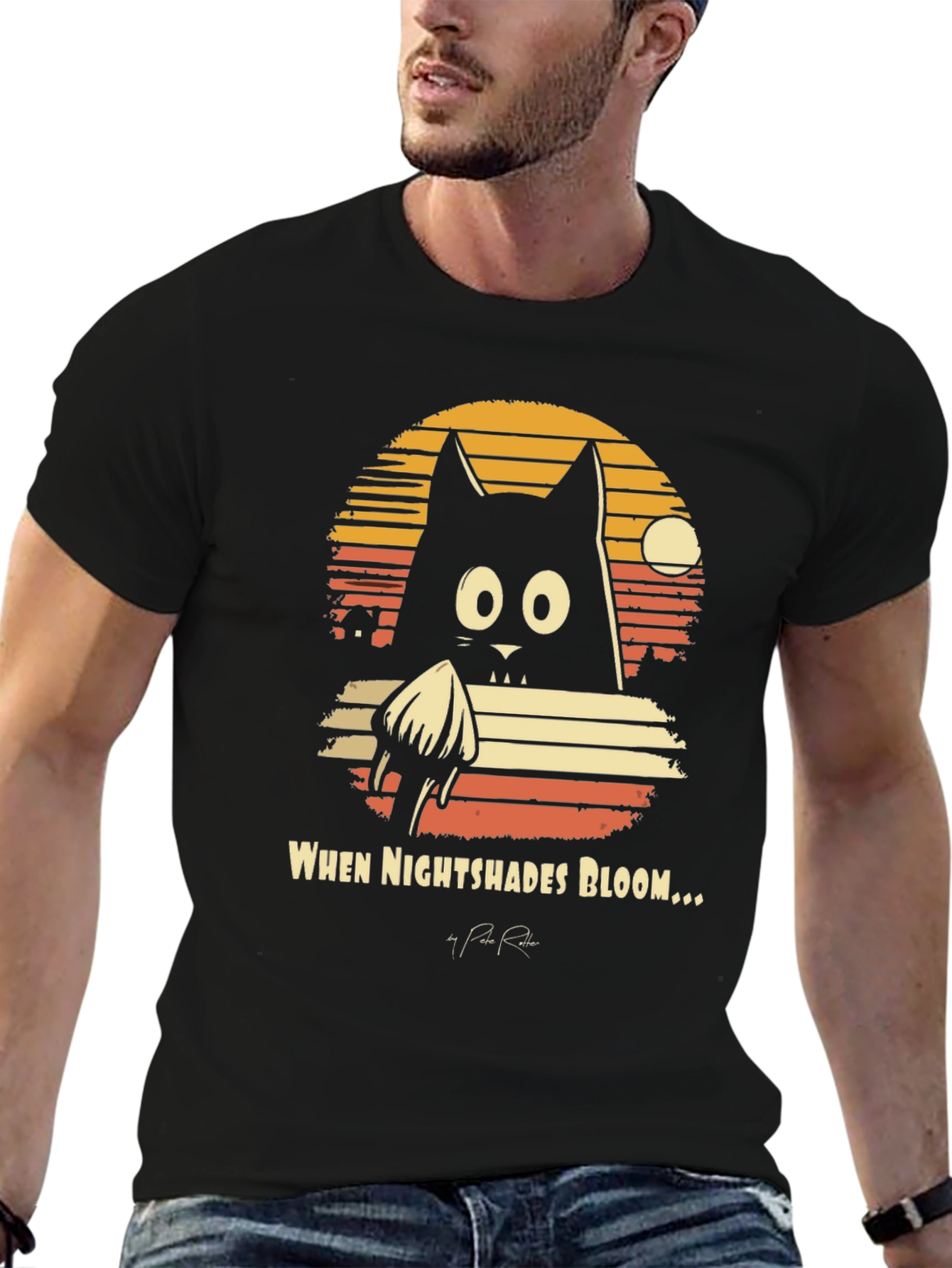Nightshades Bloom T-Shirt Black Cat Tee