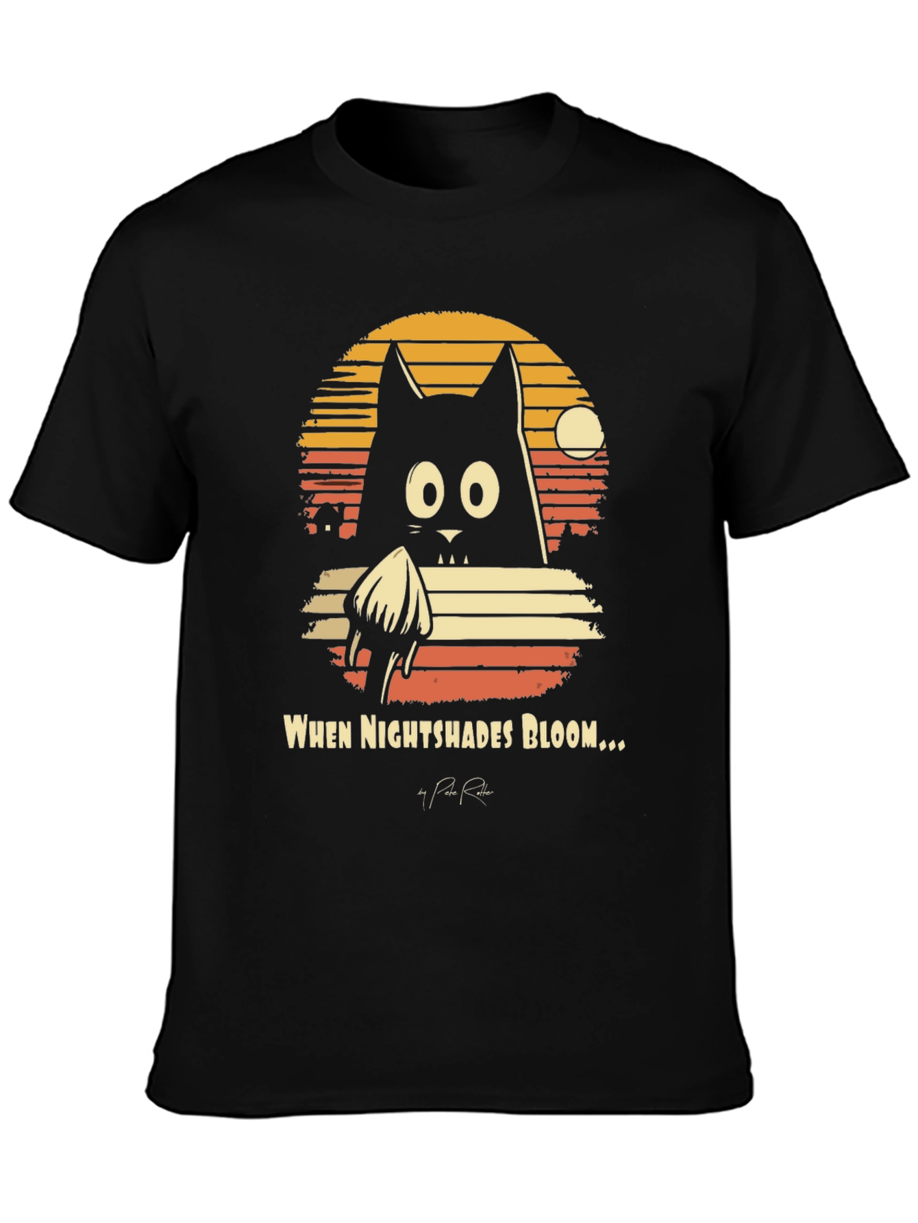 Nightshades Bloom T-Shirt Black Cat Tee