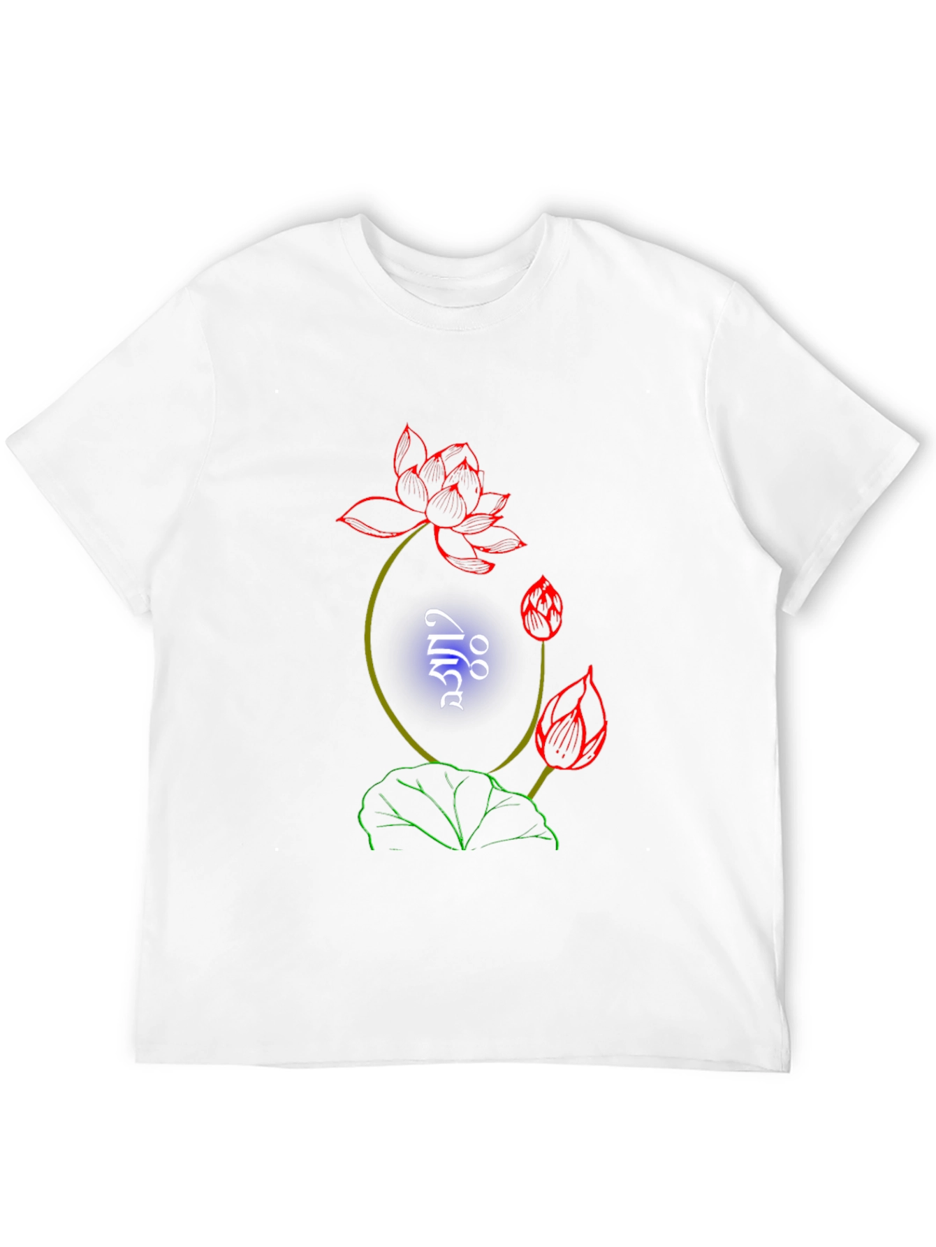 Lotus Graphic Print Black T-Shirt