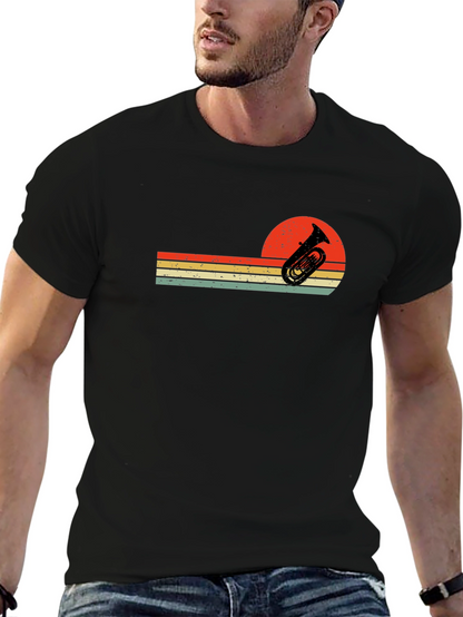 Retro Tuba Sunset Graphic Tee - Musician T-Shirt