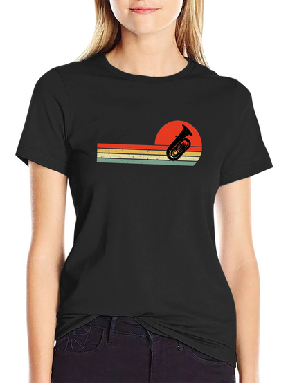 Retro Tuba Sunset Graphic Tee - Musician T-Shirt