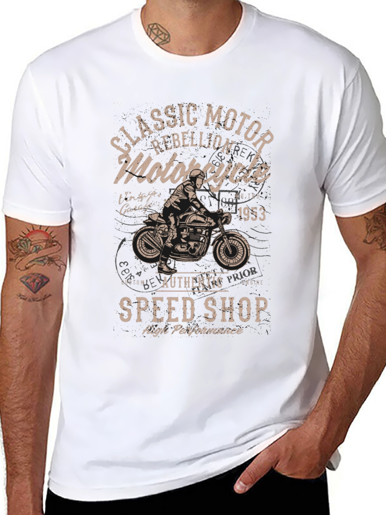 Classic Motor Rebellion Motorcycle T-Shirt