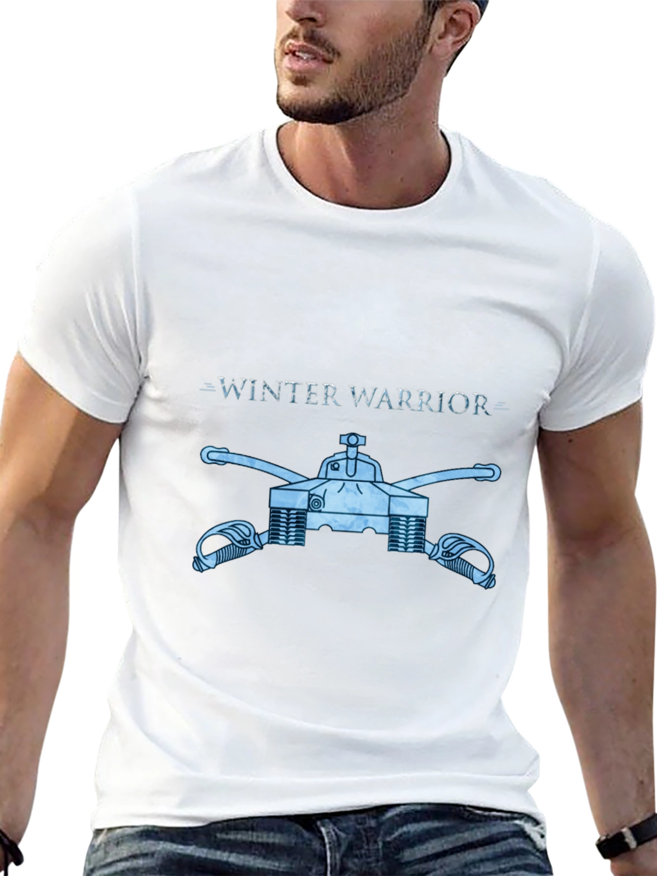 Winter Warrior Tank Graphic Tee - Black