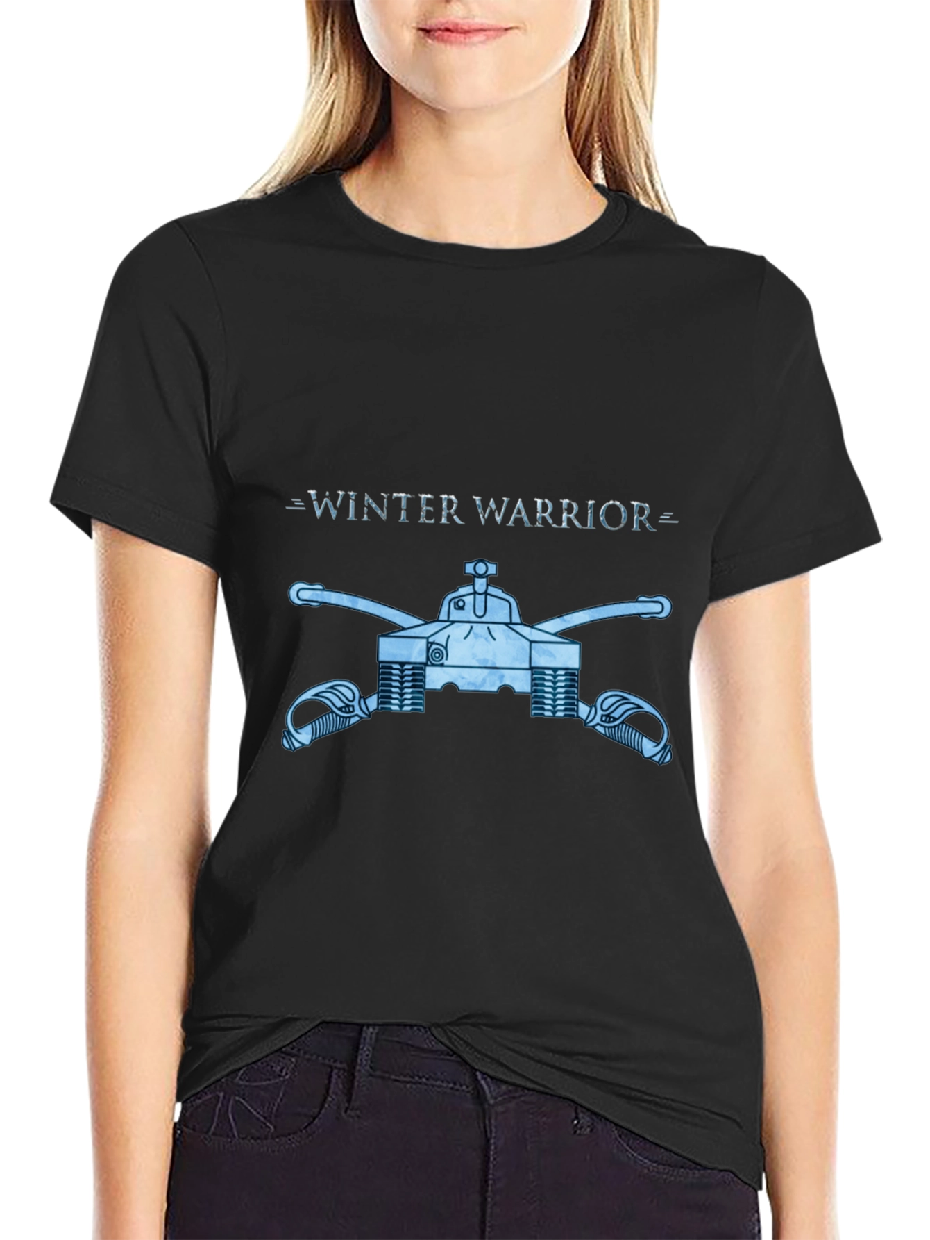 Winter Warrior Tank Graphic Tee - Black