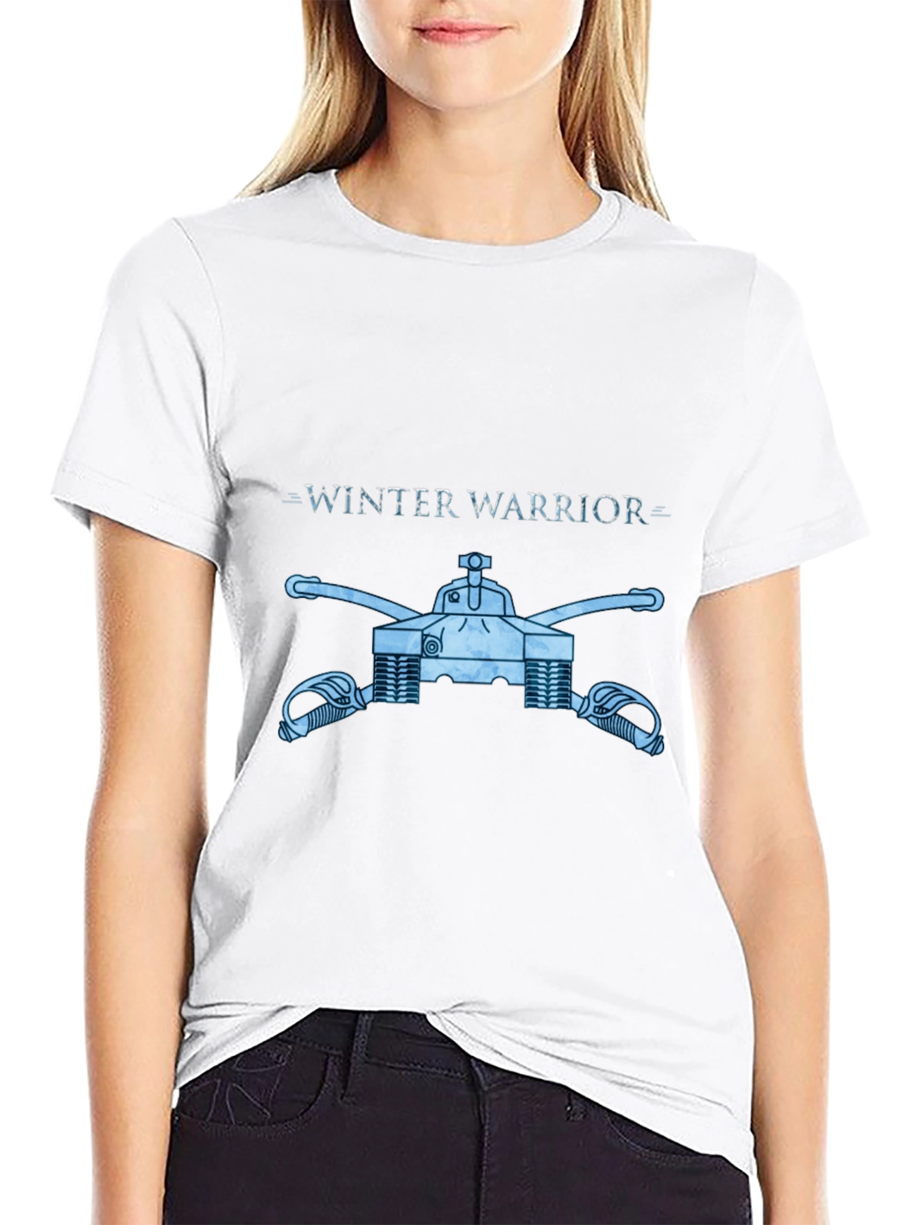 Winter Warrior Tank Graphic Tee - Black