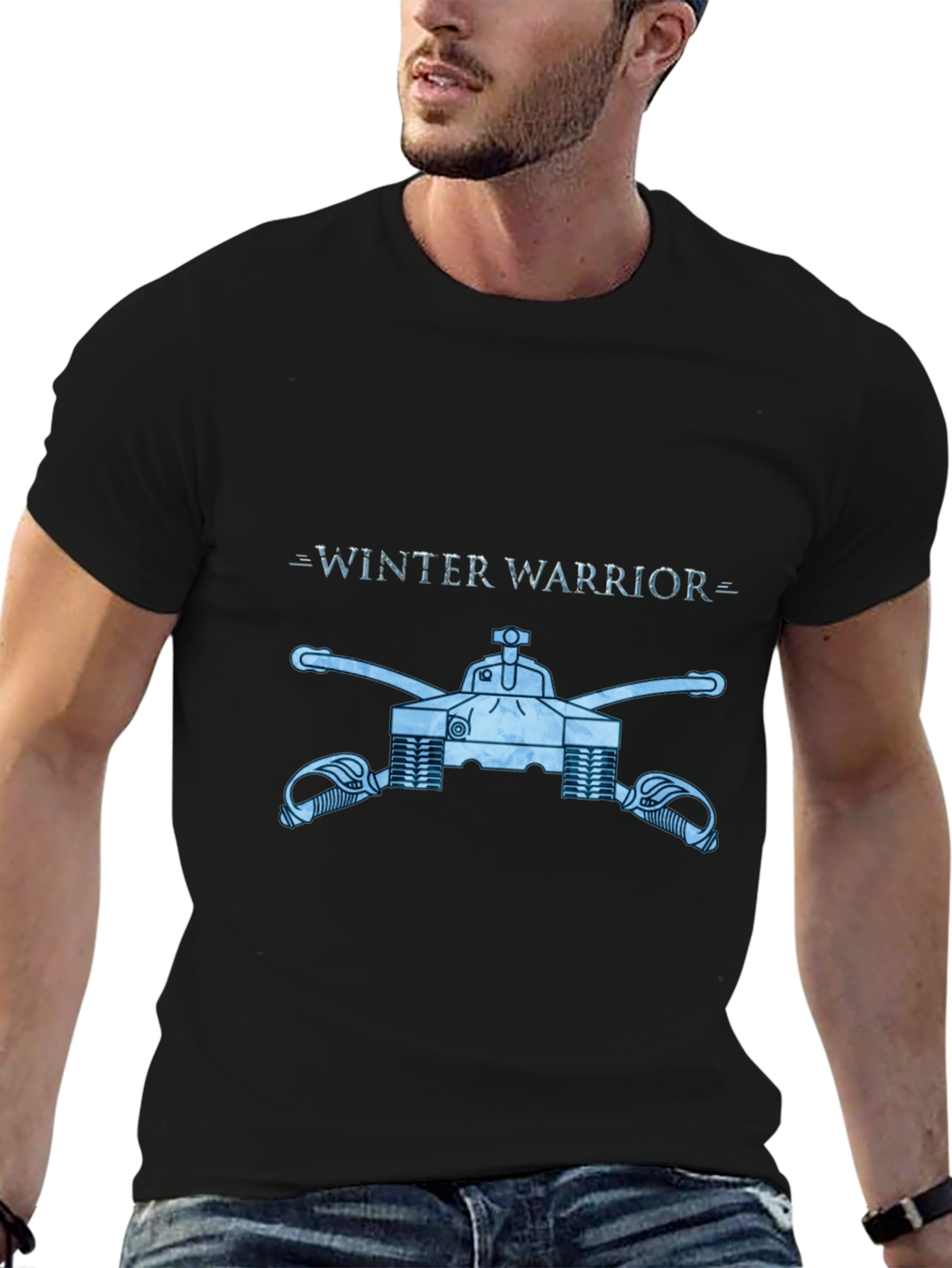 Winter Warrior Tank Graphic Tee - Black