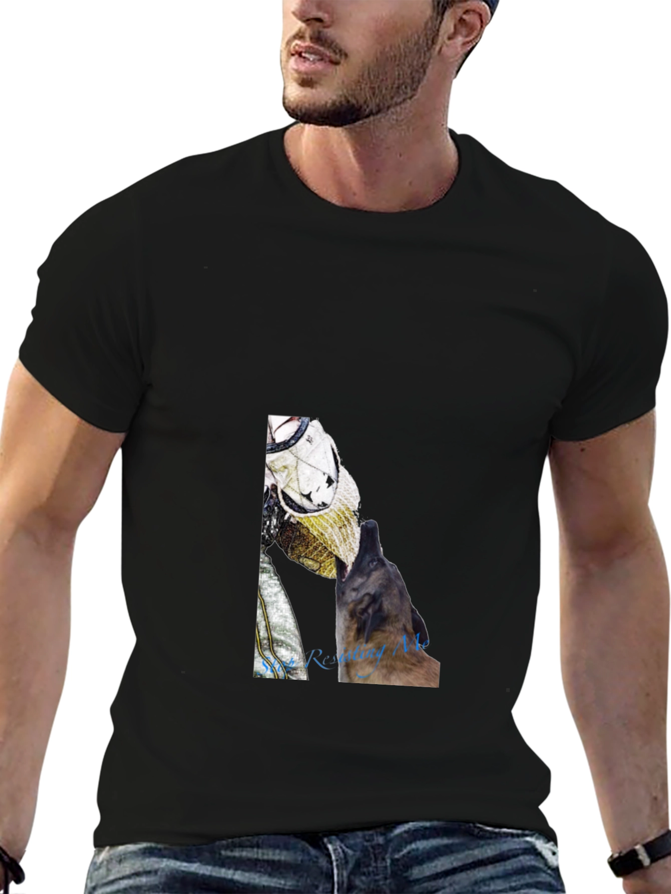 Astronaut Dog Graphic Tee - Black