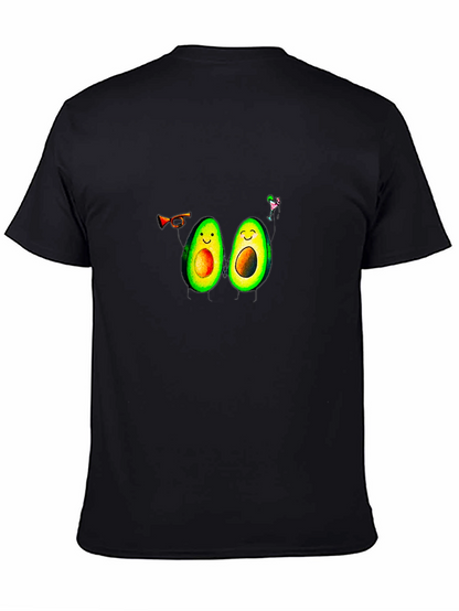 Avocado Party T-Shirt - Black Crew Neck