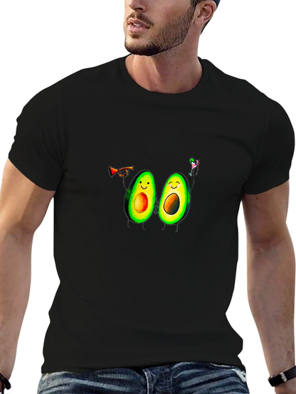 Avocado Party T-Shirt - Black Crew Neck