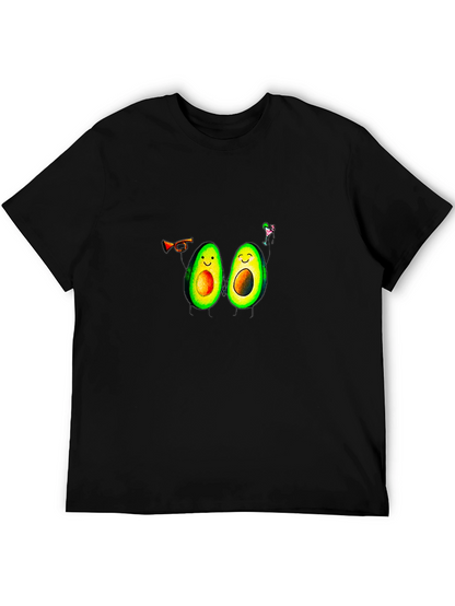 Avocado Party T-Shirt - Black Crew Neck