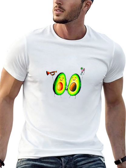 Avocado Party T-Shirt - Black Crew Neck