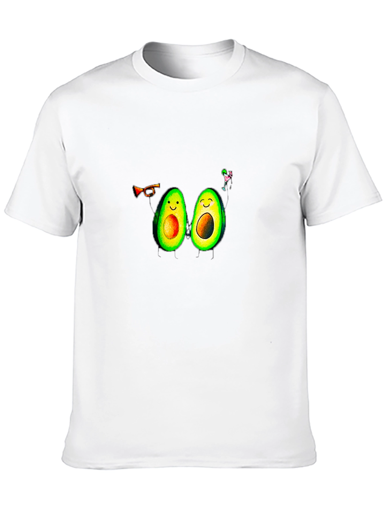 Avocado Party T-Shirt - Black Crew Neck