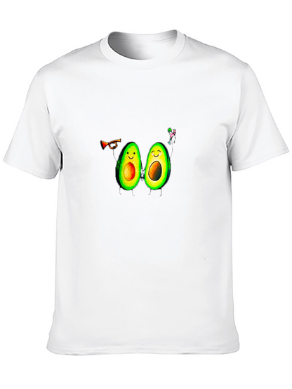 Avocado Party T-Shirt - Black Crew Neck