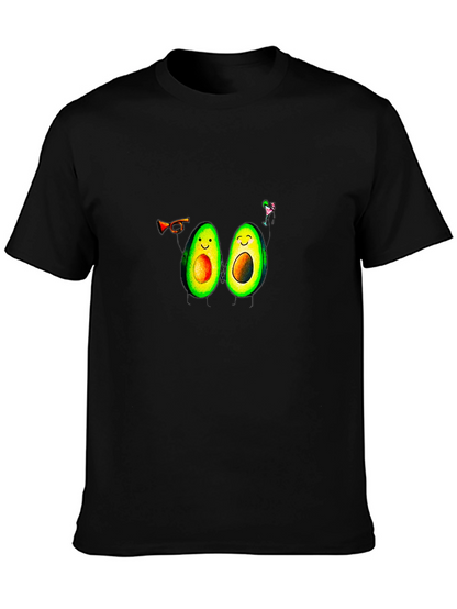 Avocado Party T-Shirt - Black Crew Neck